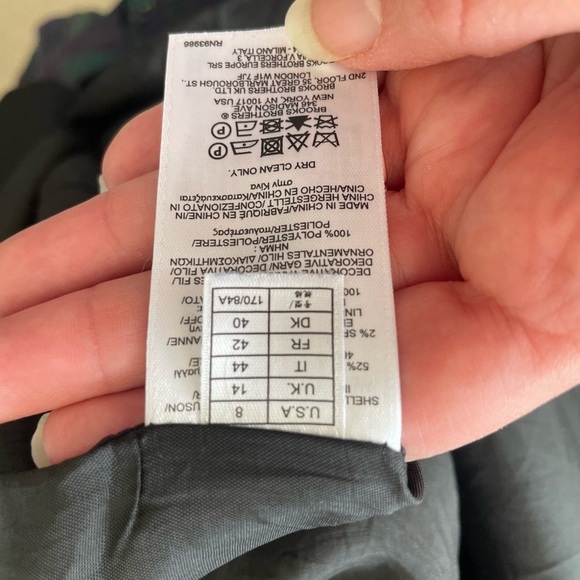 Brooks Brother black wool blend floral embroidered mock neck dress | 8 - Picture 8 of 12